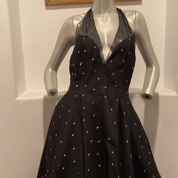 Vintage 1980's Jean -Louis Scherrer Haute Couture Black Gown Dress Size FR 42 - Picture 5 of 16